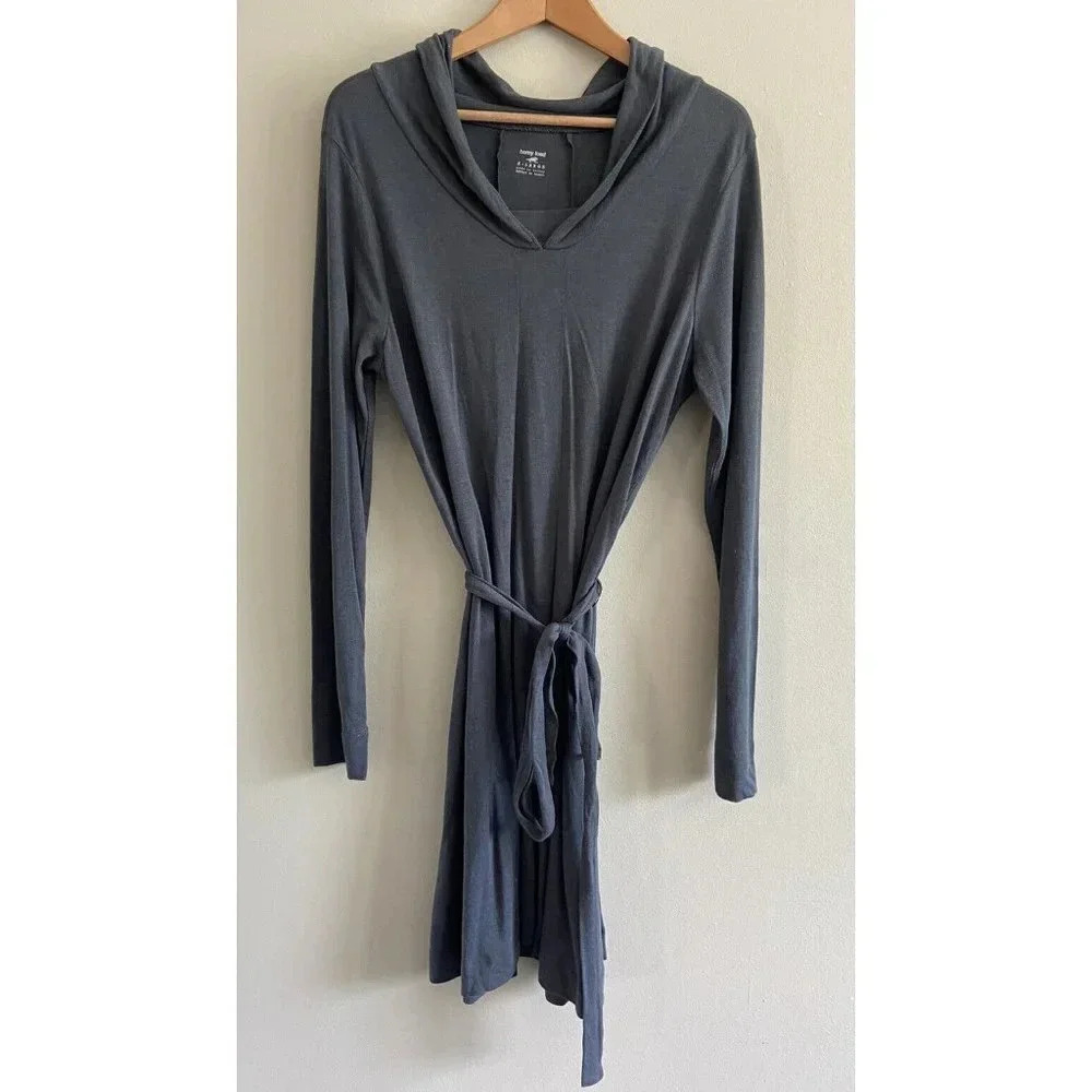 Horny Toad Dress Tie Waist Long Sleeve Gray Extra Large XL